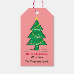 Modern Pastel Pink Liebe Frieden Weihnachtsbaum Geschenkanhänger