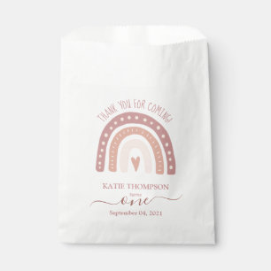 Modern Pastel Pink Rainbow Boho Erster Geburtstag Geschenktütchen