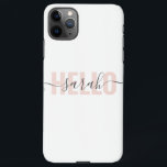 Modern Pastell Pink Beauty Hallo und Ihr Name iPhone 11Pro Max Hülle<br><div class="desc">Modern Pastell Pink Beauty Hallo und Ihr Name</div>