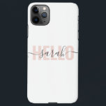 Modern Pastell Pink Beauty Hallo und Ihr Name iPhone 11Pro Max Hülle<br><div class="desc">Modern Pastell Pink Beauty Hallo und Ihr Name</div>