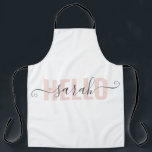 Modern Pastell Pink Beauty Hallo und Ihr Name Schürze<br><div class="desc">Modern Pastell Pink Beauty Hallo und Ihr Name</div>