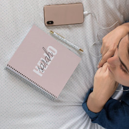 Modern Pastell Pink Hallo und Sie nennen Notizblock