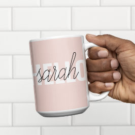 Modern Pastell Pink Hallo und Sie nennen Zweifarbige Tasse