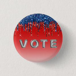 Modern Patriotic Glitter Drip Vote Button