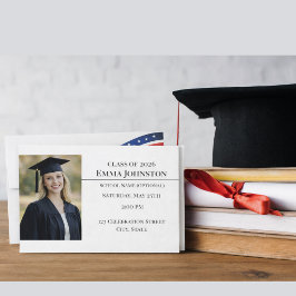 Modern Patriotic Photo Graduation Invitation