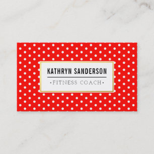 MODERN PATTERN Gold Logo polka Punkt fett rot weiß Visitenkarte