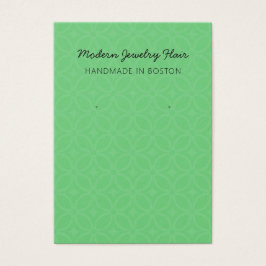 Modern Pattern Green Earring Display Card