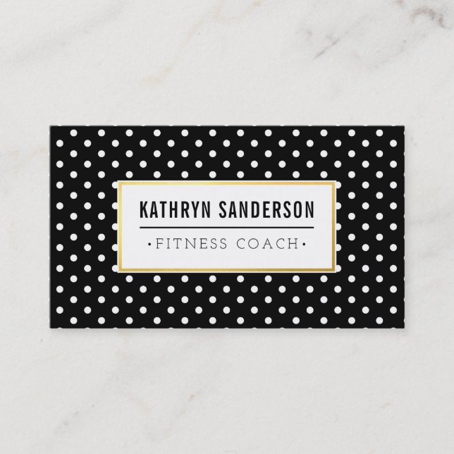 MODERN PATTERN Logo polka dot Schwarz-weiß Visitenkarte (Vorderseite)