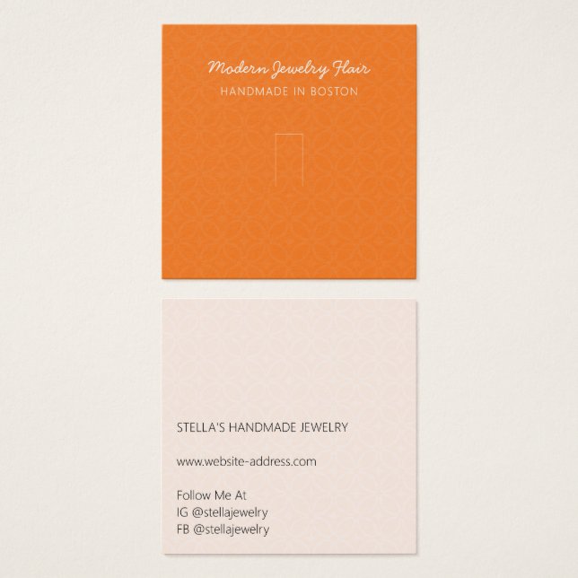 Modern Pattern Orange Ring Display Card (Vorne & Hinten)