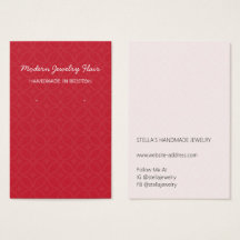 Modern Pattern Red Earring Display Card