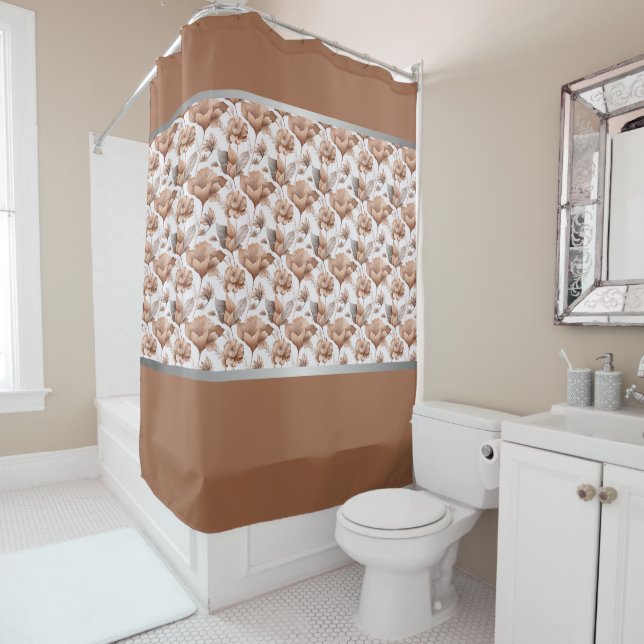 Modern Peach Clay Abstrakt Duschvorhang (Beispiel)