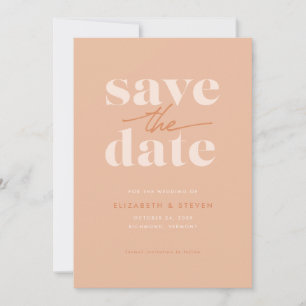 Modern Peach Save the Date Card
