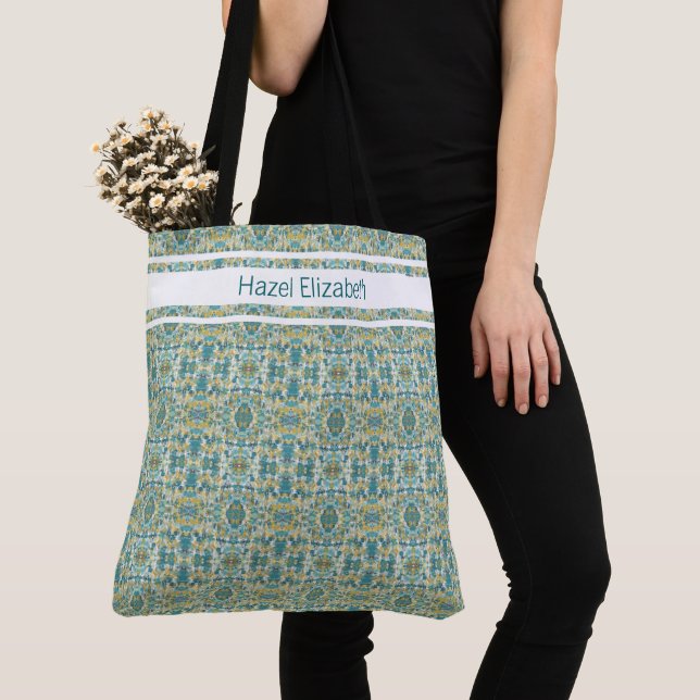Modern Peacock Blue Pattern Tote Bag Tasche (Von Nahem)