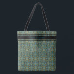 Modern Peacock Blue Pattern Tote Bag Tasche<br><div class="desc">Stilvolles und modernes Pfauenblau mit Senf gelben Farben Tote Tasche,  die personalisiert werden kann.</div>