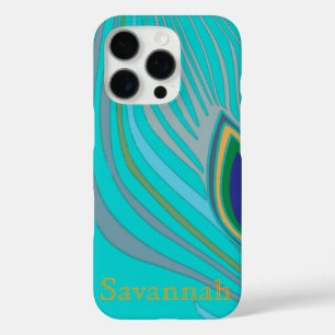 Modern Peacock Feather Personalisiert Damask iPhon title_seo2