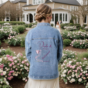 Modern Pearls & Prosecco Brautparty Bridesmaid Jeansjacke