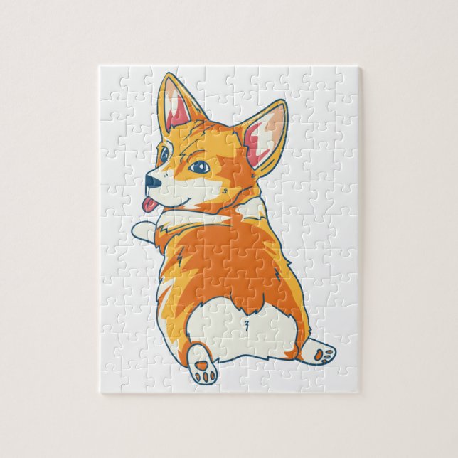 Modern Pembroke Corgi Illustration (Vertikal)