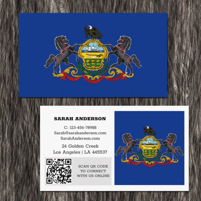 Modern Pennsylvania Business Card, Flag / USA Visitenkarte (Von Creator hochgeladen)