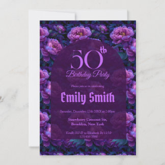 Modern Peonies Luxury Custom Birthday Einladung