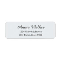 Modern Personal Address Label - Clear Snow White