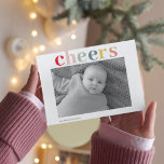 Modern Personal Photo | Colorful Cheers Postcard Feiertagspostkarte<br><div class="desc">Modern Personal Photo | Colorful Cheers Postcard</div>