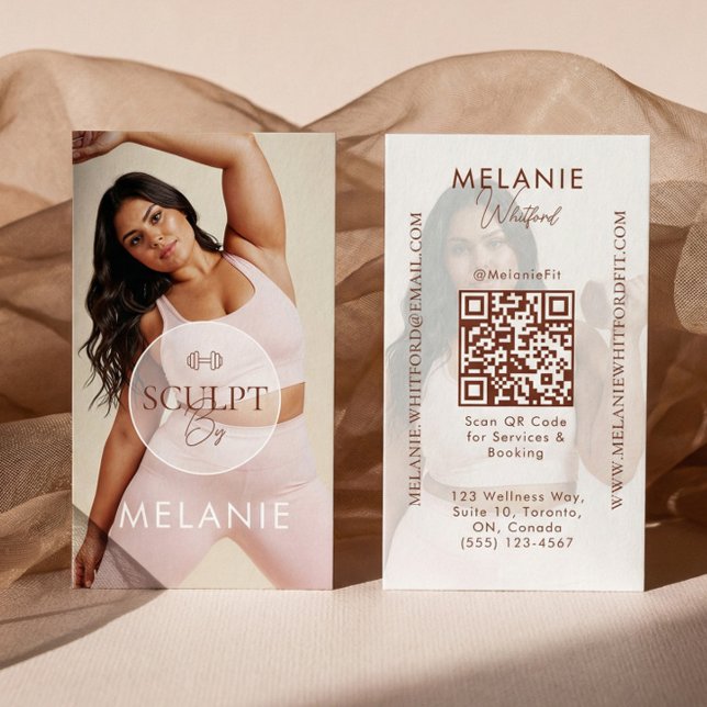 Modern Personal Trainer Fitness Influencer Photo Visitenkarte (Modern Personal Trainer Fitness Influencer Photo Business Card)
