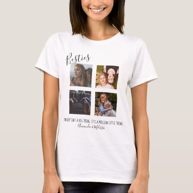 Modern | Personalisiert | Besties | 4 FOTO T-Shirt (Vorderseite)