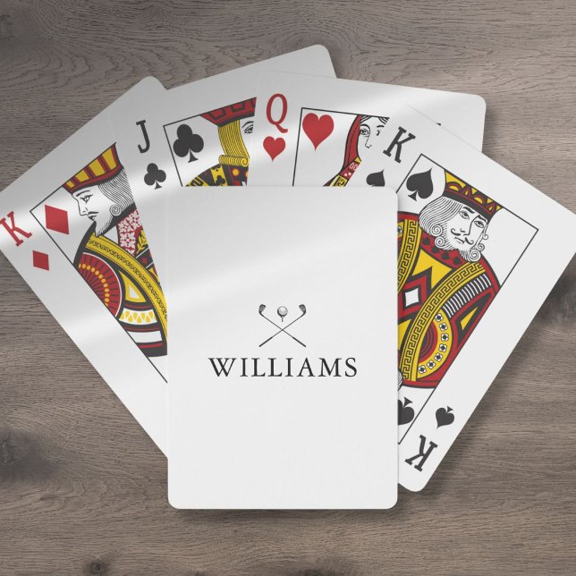 Modern Personalisiert Name Golf Clubs Spielkarten (Modern Personalized Name Golf Clubs Poker Cards)