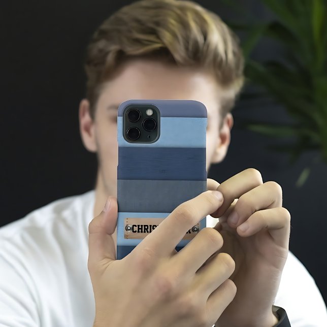 Modern Personalisierte Bezeichnung Denim iPhone Hülle (Von Creator hochgeladen)