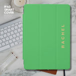 Modern Personalisierte, schlichte Grün- und Goldfa iPad Air Hülle<br><div class="desc">Schützen Sie Ihr iPad mit diesem modernen und schlichten,  hellgrünen Cover mit stilvoller Personalisierung in einem goldfarbenen Schriftart.</div>