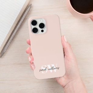 Modern Personalisierter Monogramm Name Rosa Case-Mate iPhone Hülle