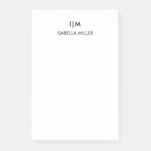 Modern Personalisierter Monogrammname Post-it Klebezettel