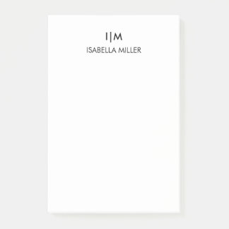 Modern Personalisierter Monogrammname Post-it Klebezettel