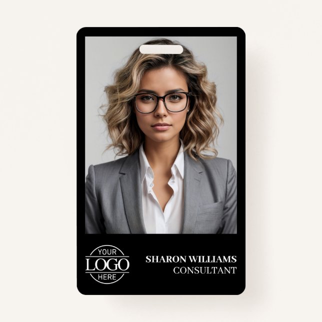 Modern Personalisiertes Mitarbeiter-Foto-Firmenlog Ausweis (Vorderseite)