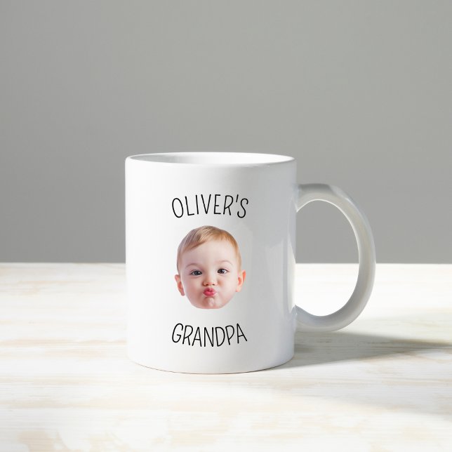 Modern Personalized Baby Photo Mug for Grandpa (Créateur téléchargé)