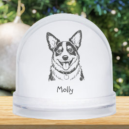 Modern Personalized Blue Heeler Dog Christmas Schneekugeln