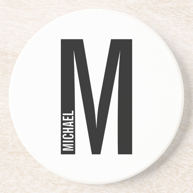 Modern Personalized Bold Monogram and Name Getränkeuntersetzer (Vorne)