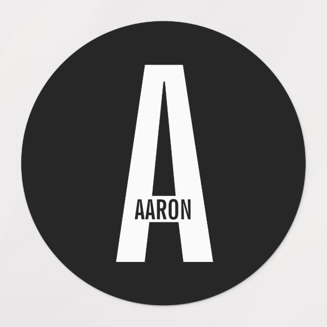 Modern Personalized Bold Monogram and Name Labels Etiketten (Design 1)