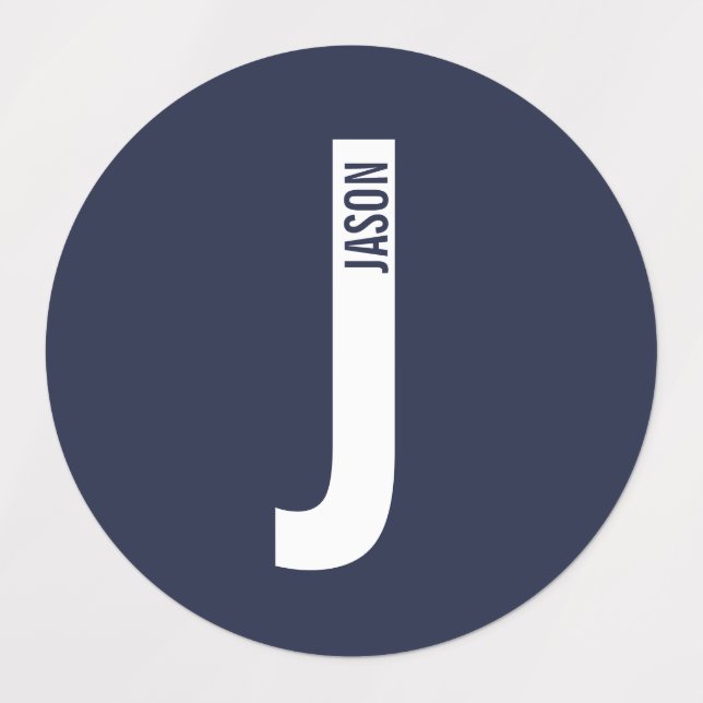 Modern Personalized Bold Monogram and Name Labels Etiketten (Design 1)