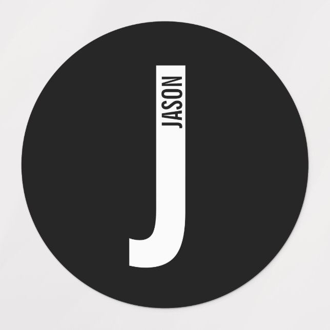Modern Personalized Bold Monogram and Name Labels Etiketten (Design 1)