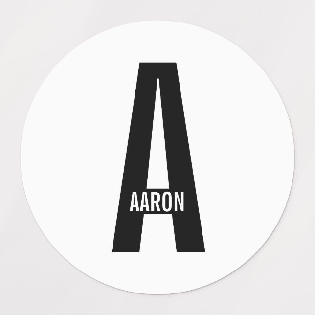 Modern Personalized Bold Monogram and Name Labels Etiketten (Design 1)