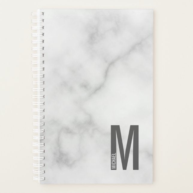 Modern Personalized Bold Monogram and Name Planner Planer (Vorderseite)