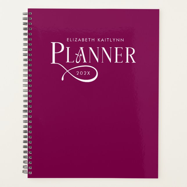 Modern Personalized Burgundy and Wine (Devant)