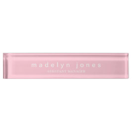 Modern Personalized Cotton Candy Pink Namensplakette