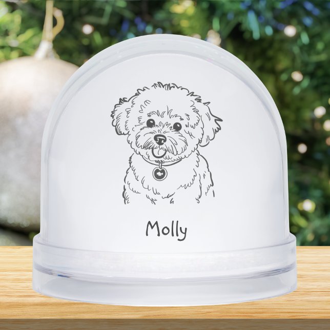 Modern Personalized Dog Christmas Schneekugeln (Von Creator hochgeladen)