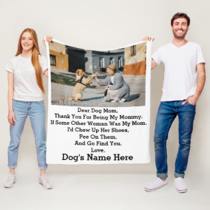 Modern Personalized Dog Mom Mothers day photo Fleecedecke