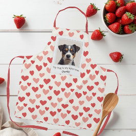 Modern Personalized Dog Valentine  Schürze
