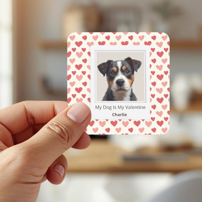 Modern Personalized Dog Valentine Stickers (Von Creator hochgeladen)