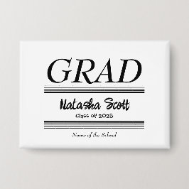 Modern Personalized grad school Graduation Button