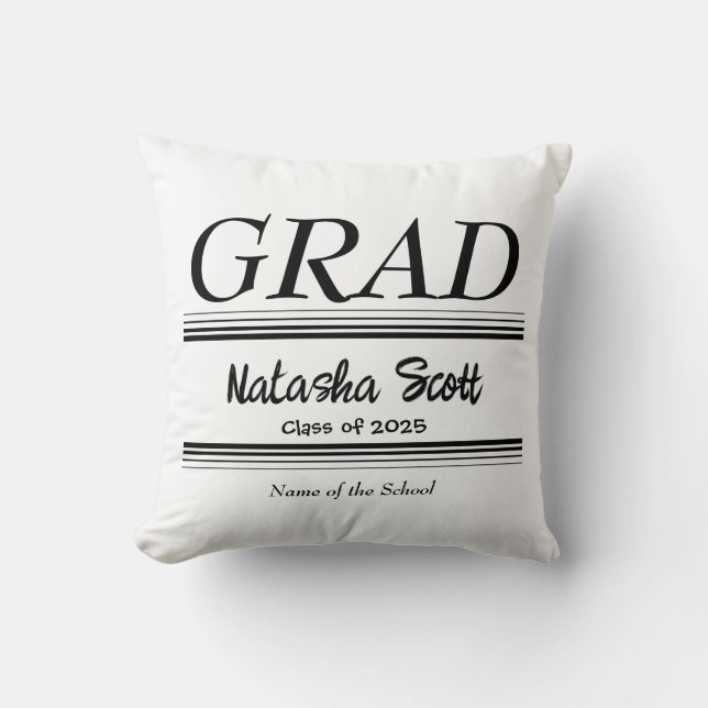 Modern Personalized grad school Graduation Kissen (Vorderseite)
